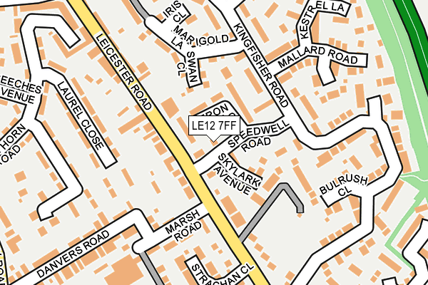 LE12 7FF map - OS OpenMap – Local (Ordnance Survey)