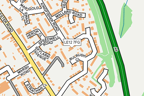 LE12 7FG map - OS OpenMap – Local (Ordnance Survey)