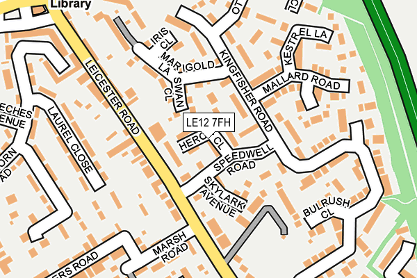 LE12 7FH map - OS OpenMap – Local (Ordnance Survey)
