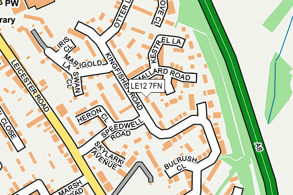 LE12 7FN map - OS OpenMap – Local (Ordnance Survey)