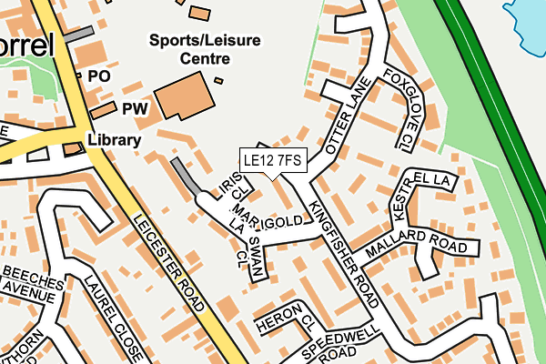 LE12 7FS map - OS OpenMap – Local (Ordnance Survey)