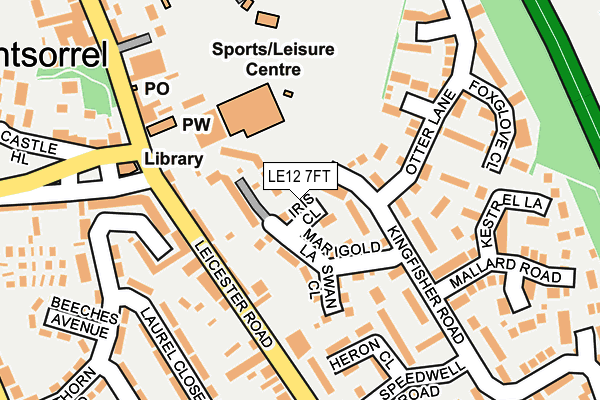 LE12 7FT map - OS OpenMap – Local (Ordnance Survey)