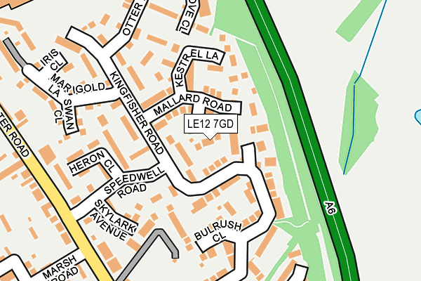 LE12 7GD map - OS OpenMap – Local (Ordnance Survey)