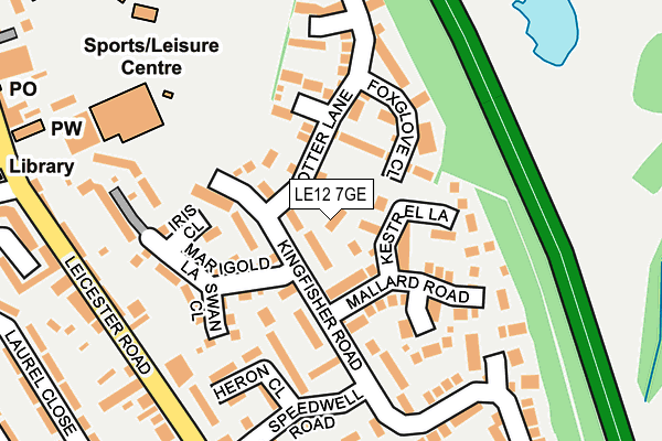 LE12 7GE map - OS OpenMap – Local (Ordnance Survey)