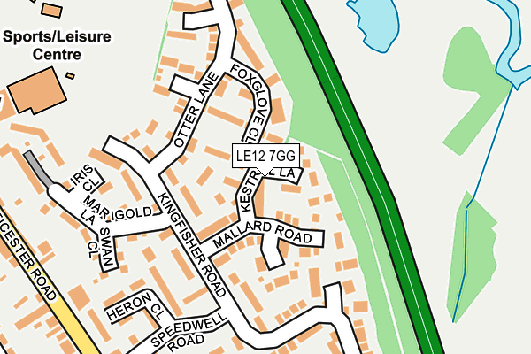 LE12 7GG map - OS OpenMap – Local (Ordnance Survey)