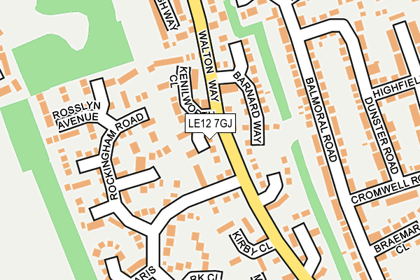 LE12 7GJ map - OS OpenMap – Local (Ordnance Survey)