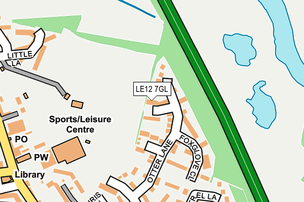 LE12 7GL map - OS OpenMap – Local (Ordnance Survey)