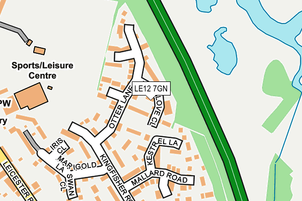 LE12 7GN map - OS OpenMap – Local (Ordnance Survey)