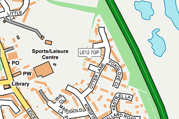 LE12 7GP map - OS OpenMap – Local (Ordnance Survey)