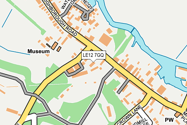 LE12 7GQ map - OS OpenMap – Local (Ordnance Survey)