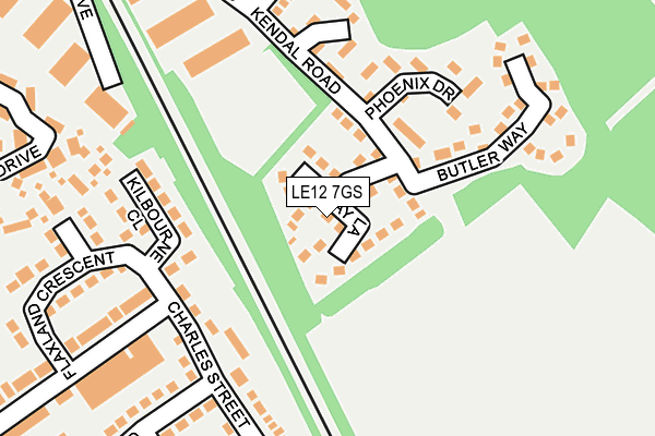 LE12 7GS map - OS OpenMap – Local (Ordnance Survey)