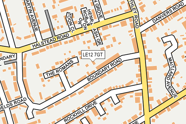 LE12 7GT map - OS OpenMap – Local (Ordnance Survey)