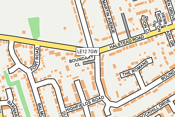 LE12 7GW map - OS OpenMap – Local (Ordnance Survey)