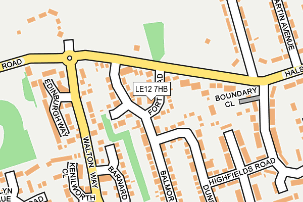 LE12 7HB map - OS OpenMap – Local (Ordnance Survey)