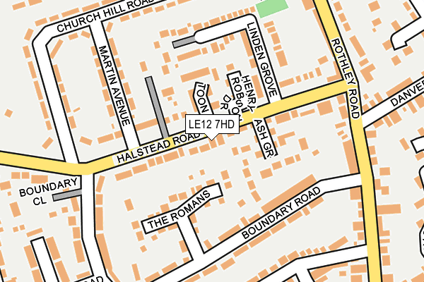 LE12 7HD map - OS OpenMap – Local (Ordnance Survey)