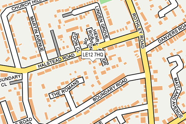 LE12 7HQ map - OS OpenMap – Local (Ordnance Survey)