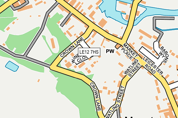 LE12 7HS map - OS OpenMap – Local (Ordnance Survey)
