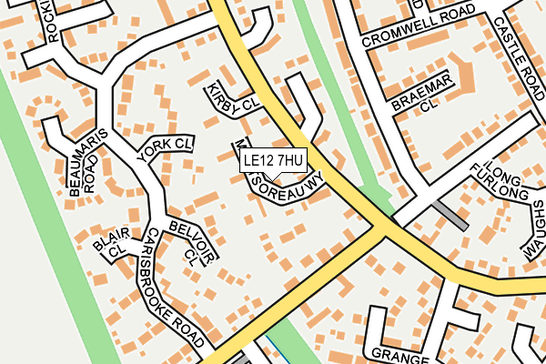 LE12 7HU map - OS OpenMap – Local (Ordnance Survey)
