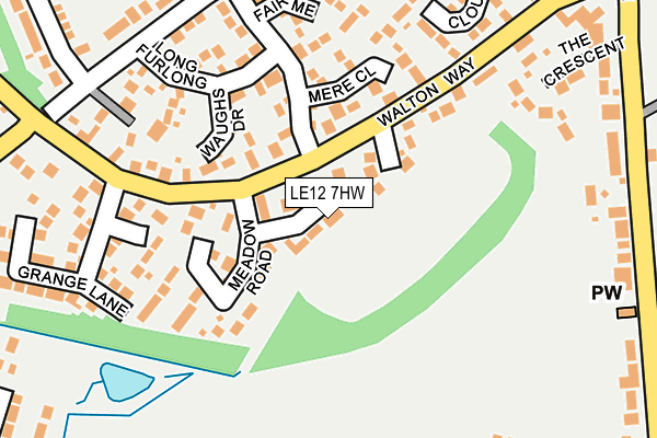 LE12 7HW map - OS OpenMap – Local (Ordnance Survey)