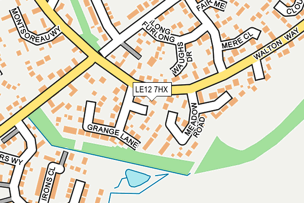 LE12 7HX map - OS OpenMap – Local (Ordnance Survey)