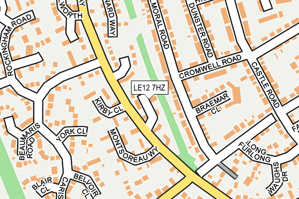 LE12 7HZ map - OS OpenMap – Local (Ordnance Survey)