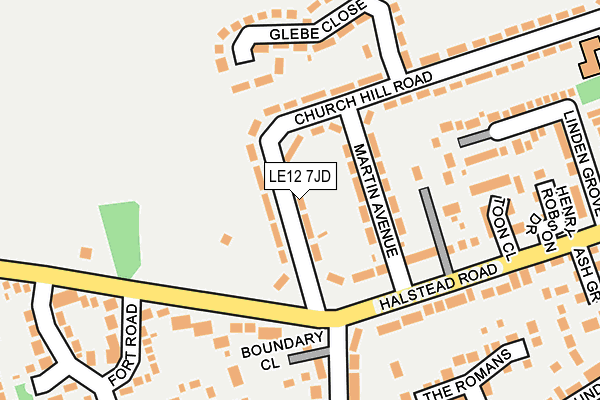 LE12 7JD map - OS OpenMap – Local (Ordnance Survey)