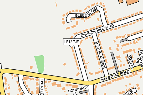 LE12 7JF map - OS OpenMap – Local (Ordnance Survey)