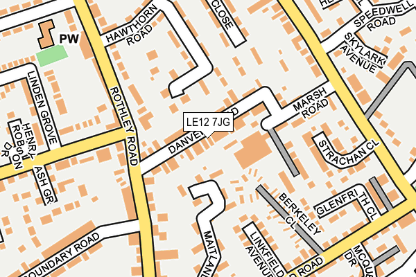 LE12 7JG map - OS OpenMap – Local (Ordnance Survey)