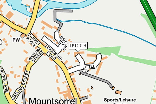 LE12 7JH map - OS OpenMap – Local (Ordnance Survey)