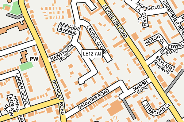 LE12 7JJ map - OS OpenMap – Local (Ordnance Survey)