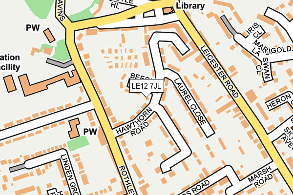 LE12 7JL map - OS OpenMap – Local (Ordnance Survey)