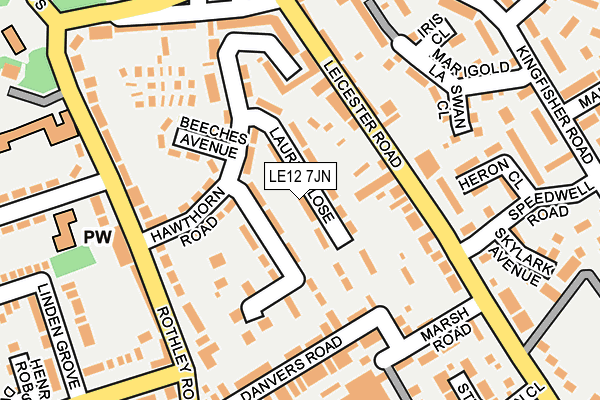 LE12 7JN map - OS OpenMap – Local (Ordnance Survey)