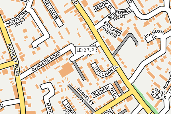 LE12 7JP map - OS OpenMap – Local (Ordnance Survey)