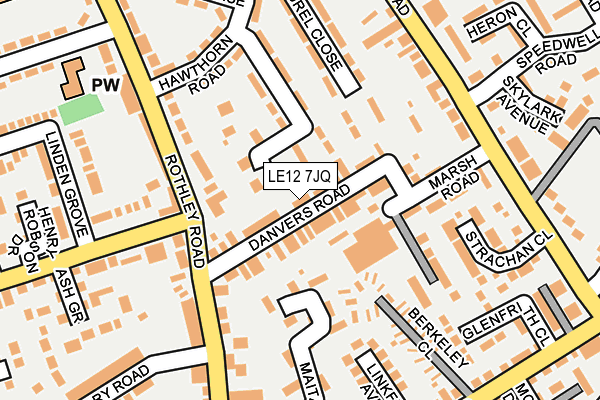 LE12 7JQ map - OS OpenMap – Local (Ordnance Survey)