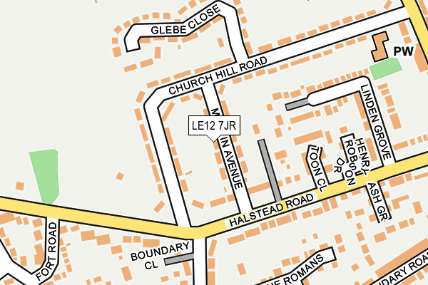 LE12 7JR map - OS OpenMap – Local (Ordnance Survey)