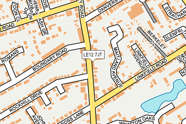 LE12 7JT map - OS OpenMap – Local (Ordnance Survey)