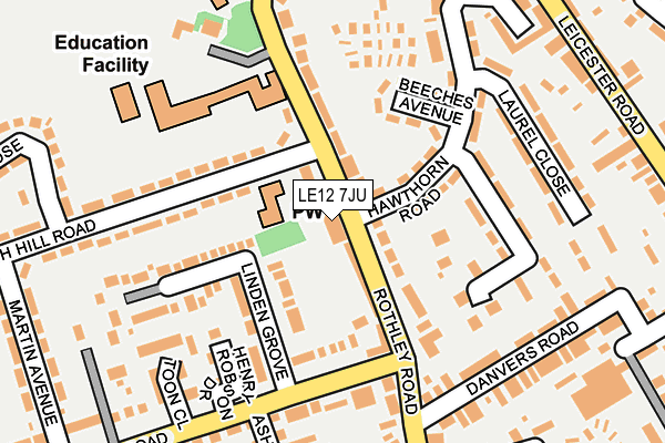 LE12 7JU map - OS OpenMap – Local (Ordnance Survey)