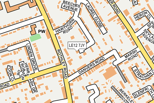 LE12 7JY map - OS OpenMap – Local (Ordnance Survey)