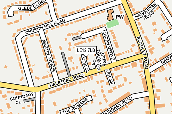 LE12 7LB map - OS OpenMap – Local (Ordnance Survey)