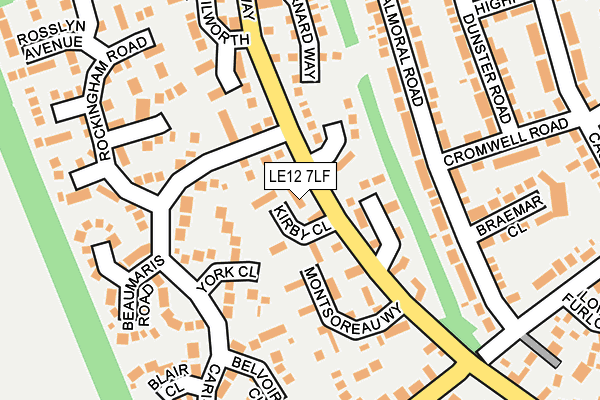 LE12 7LF map - OS OpenMap – Local (Ordnance Survey)