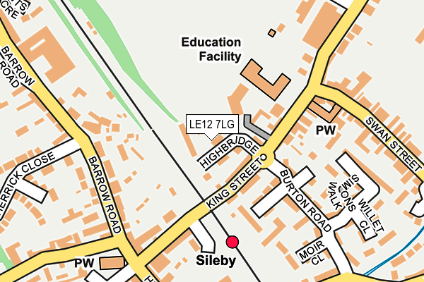 LE12 7LG map - OS OpenMap – Local (Ordnance Survey)