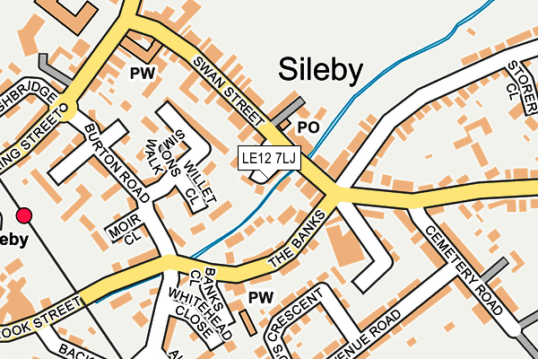 LE12 7LJ map - OS OpenMap – Local (Ordnance Survey)