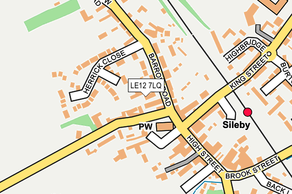 LE12 7LQ map - OS OpenMap – Local (Ordnance Survey)