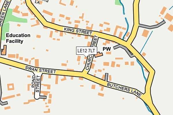 LE12 7LT map - OS OpenMap – Local (Ordnance Survey)