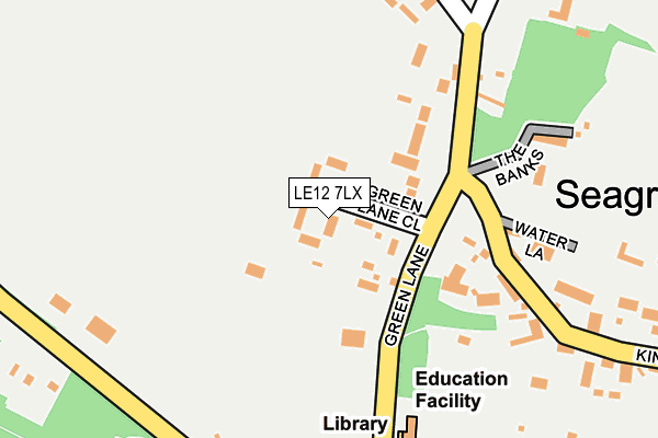 LE12 7LX map - OS OpenMap – Local (Ordnance Survey)