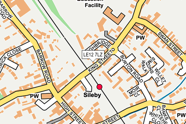 LE12 7LZ map - OS OpenMap – Local (Ordnance Survey)