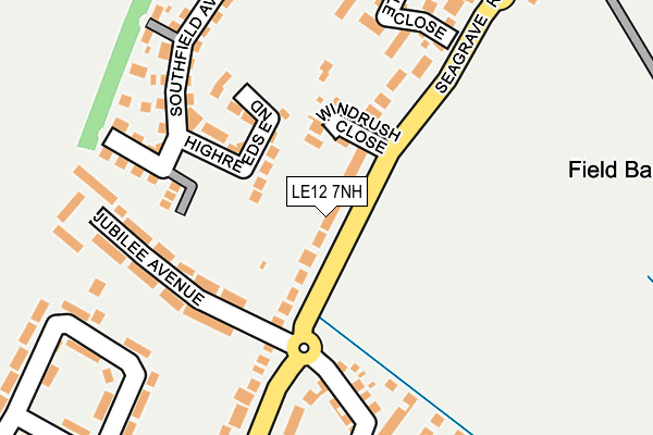 LE12 7NH map - OS OpenMap – Local (Ordnance Survey)