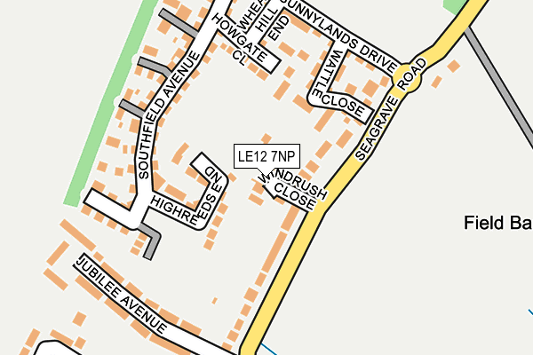 LE12 7NP map - OS OpenMap – Local (Ordnance Survey)