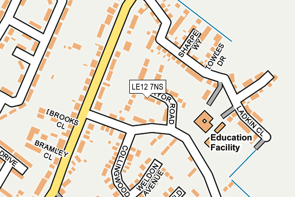 LE12 7NS map - OS OpenMap – Local (Ordnance Survey)