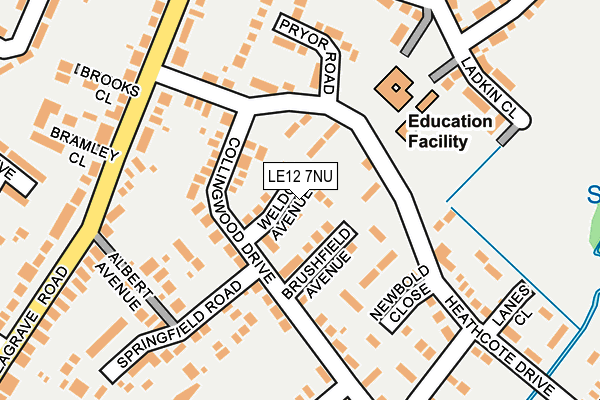 LE12 7NU map - OS OpenMap – Local (Ordnance Survey)